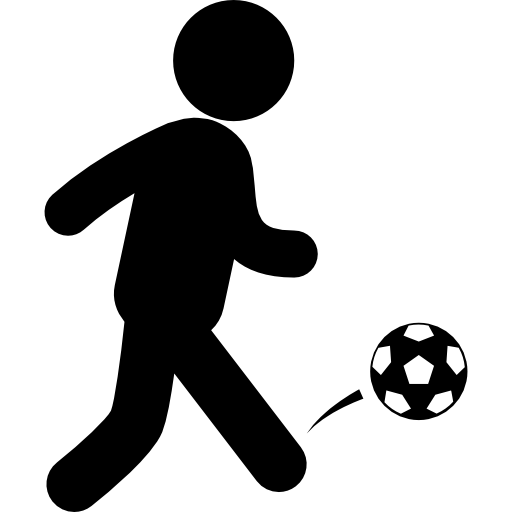 joueur de football avec ballon Icône gratuit