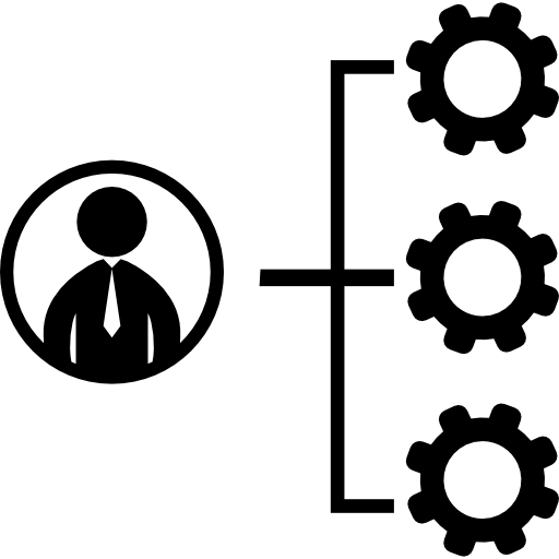 gráfico de recursos empresariales de un hombre de negocios icono gratis