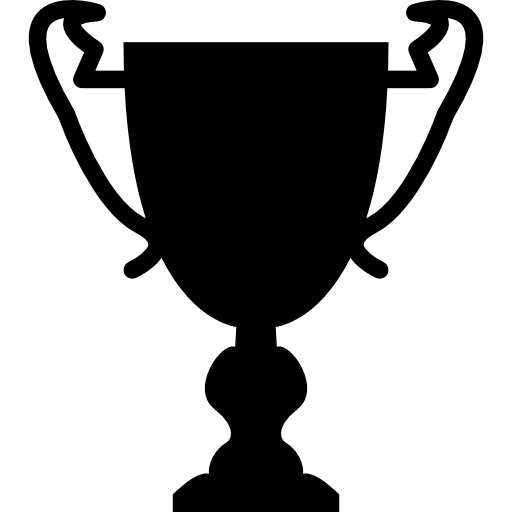 coupe trophée grande forme noire Icône gratuit