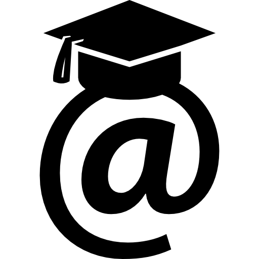 símbolo de estudiante en línea icono gratis
