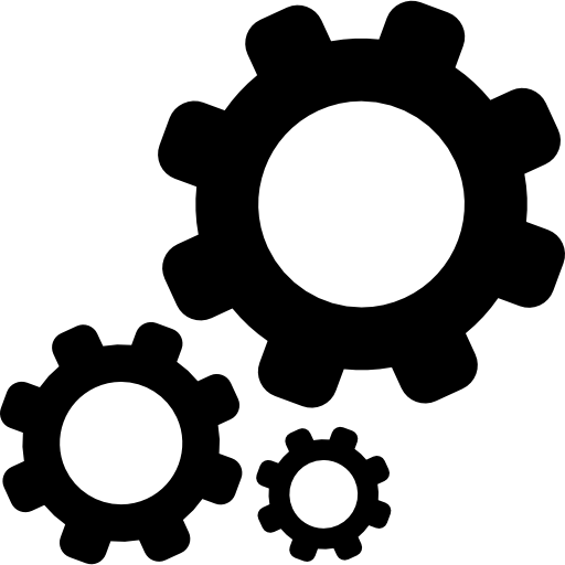 Three gears of configuration tools free icon
