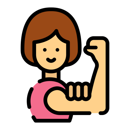 mujer fuerte icono gratis