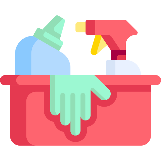 Household supplies and cleaning flat icons Vector Image