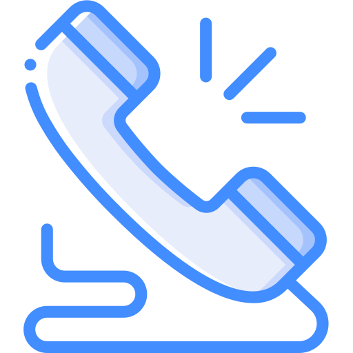 Phone call icon design in blue circle. 14441078 PNG