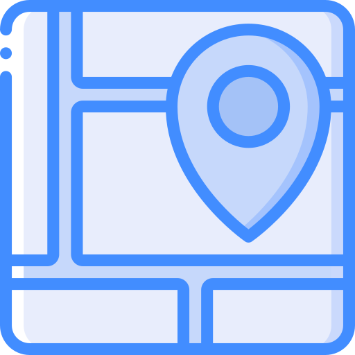 Map Basic Miscellany Blue icon