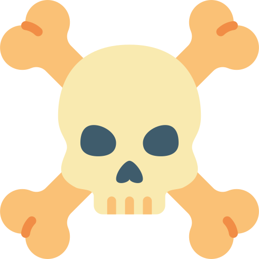 calavera y huesos icono gratis