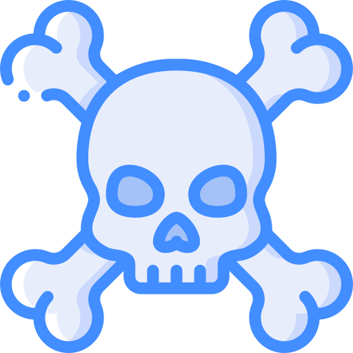 calavera y huesos icono gratis