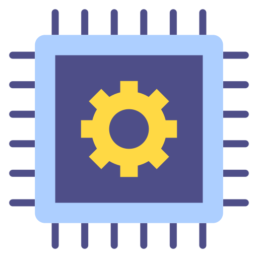 Hardware memory chip pc ram flat icon Royalty Free Vector