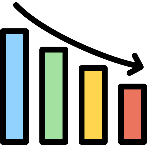 gráfico hacia abajo icono gratis