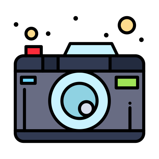 Camera Flatart Icons Lineal Color icon