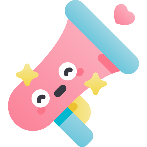 Megaphone Kawaii Star Gradient icon