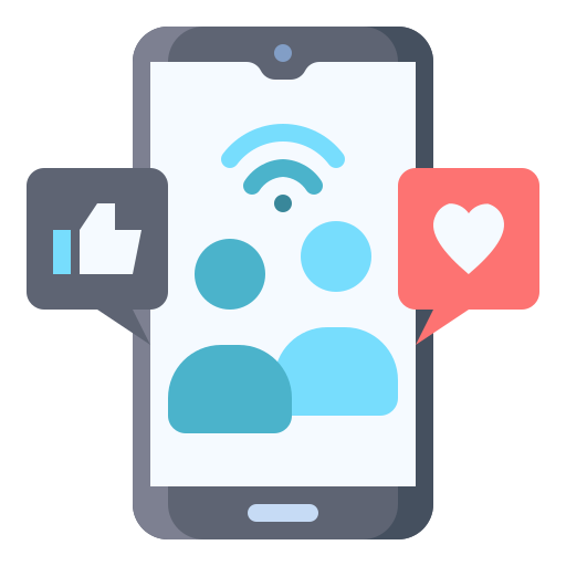 medios de comunicación social icono gratis
