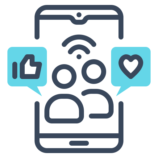 medios de comunicación social icono gratis
