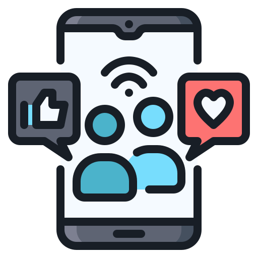 medios de comunicación social icono gratis