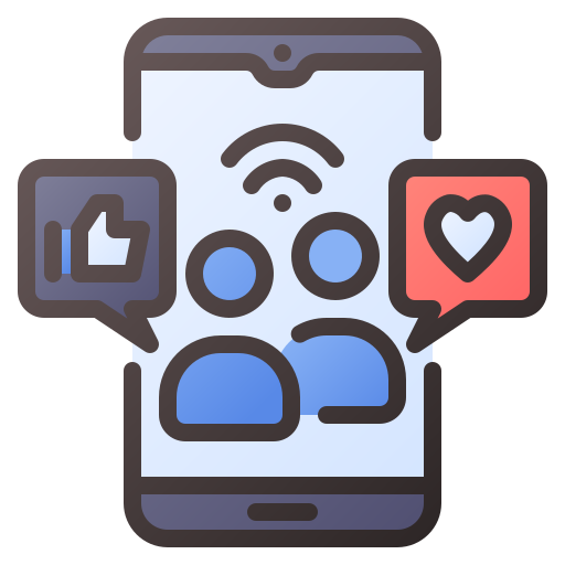 medios de comunicación social icono gratis