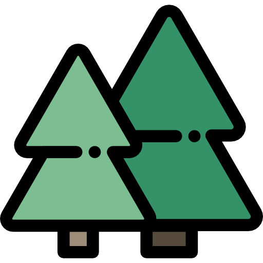 Tree Detailed Rounded Lineal color icon