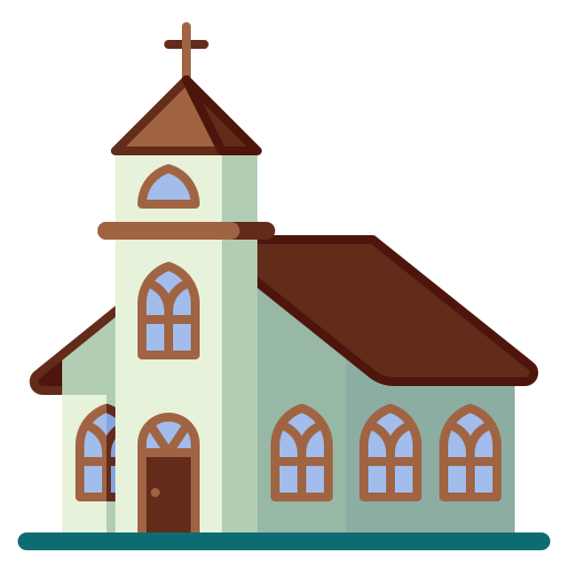 cartoon church building
