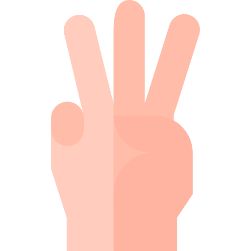 세 손가락 - 무료 손과 몸짓개 아이콘