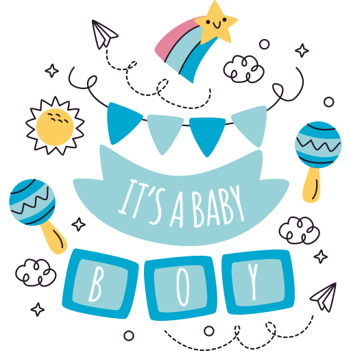 element Verwachting onderpand Its a boy Stickers - Free kid and baby Stickers