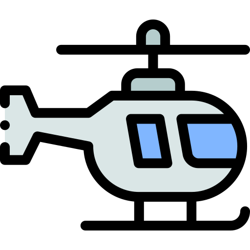 Helicopter Detailed Rounded Lineal Color Icon