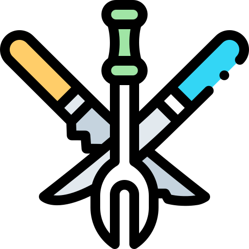 Knives Detailed Rounded Lineal color icon