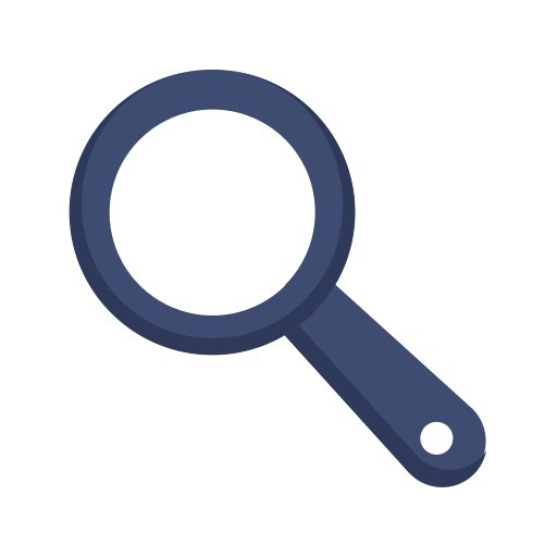 magnifying glass icon blue