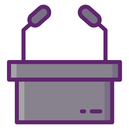 conferencia de prensa icono gratis