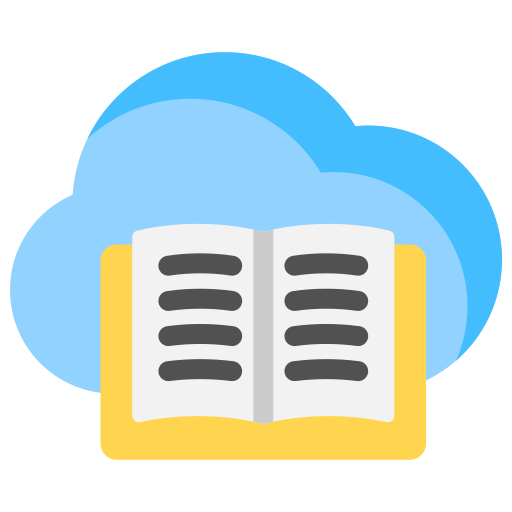 biblioteca en la nube icono gratis