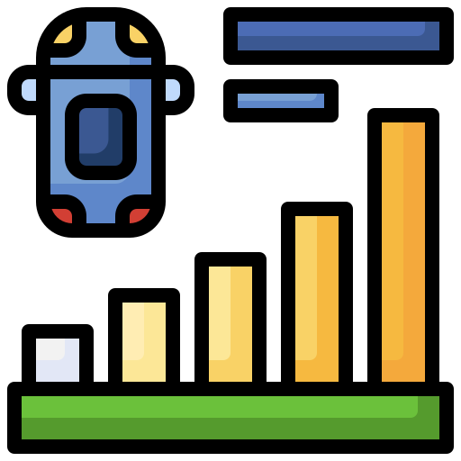 Data Chart Surang Lineal Color Icon