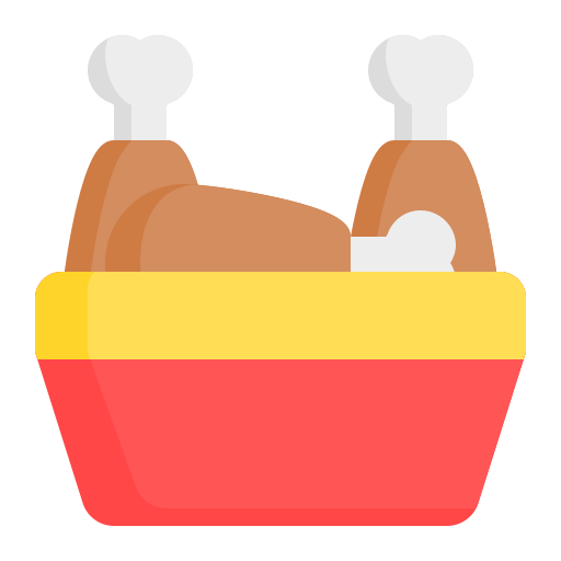 cubo de pollo icono gratis