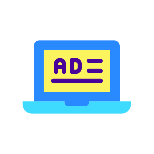 anuncios en línea icono gratis