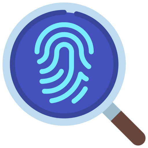 Fingerprint scanning Juicy Fish Flat icon