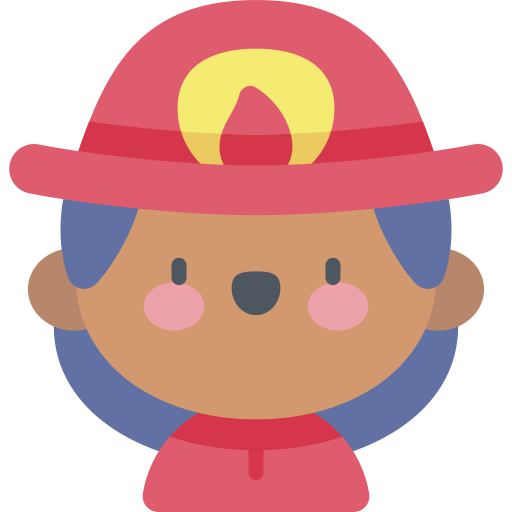 Firefighter Kawaii Flat Icon