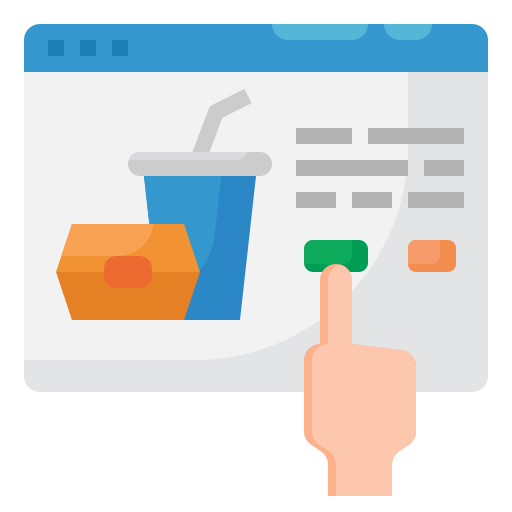 pedido en línea icono gratis