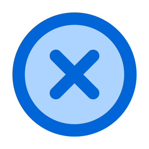 blue cancel icon