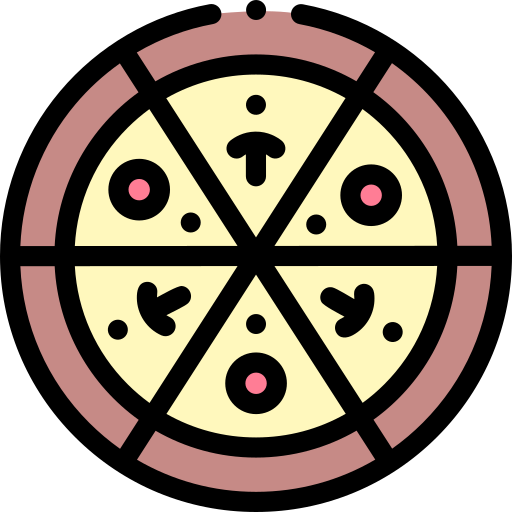 Pizza Detailed Rounded Lineal color icon