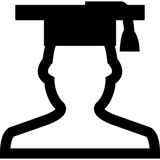 estudiante con gorro de graduación icono gratis