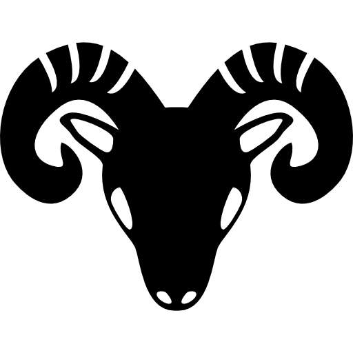 símbolo del zodíaco aries de cabeza de cabra frontal icono gratis