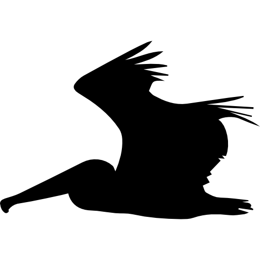 silhouette de côté volant pélican Icône gratuit