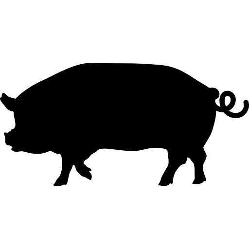 豚のサイドビューのシルエット 無料のアイコン