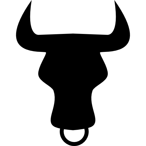 황소 머리 앞의 황소 자리 조디악 상징 무료 아이콘