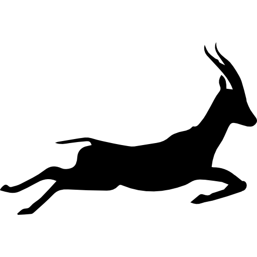Gazelle running silhouette - Free animals icons