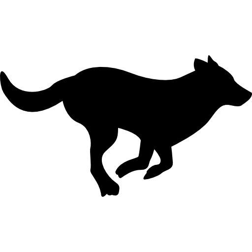 Laufender hund silhouette Icons