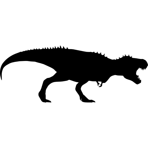 Ilustração da silhueta preto e branco do tyrannosaurus rex trex página para  colorir