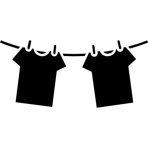 vêtements suspendus à une corde pour le séchage Icône gratuit