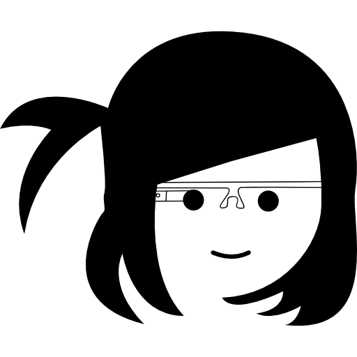 cara de niña con gafas de google en los ojos icono gratis