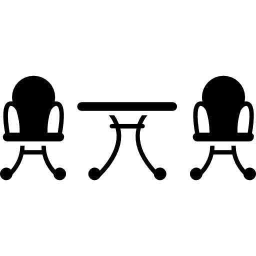 table et deux chaises pour cour arrière Icône gratuit