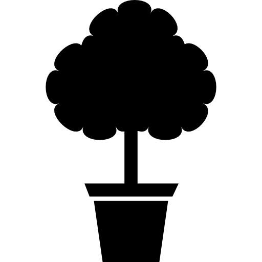 Árbol de jardín en una maceta icono gratis