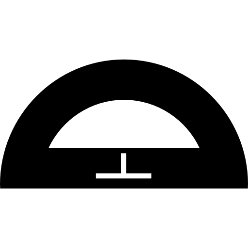 Studio semicircular tool to measure angles degrees icon