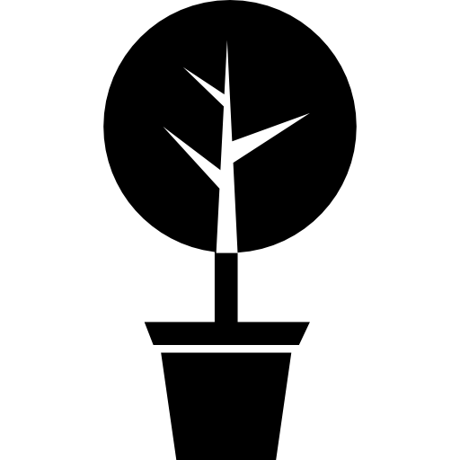 arbre de jardin de forme circulaire dans un pot Icône gratuit